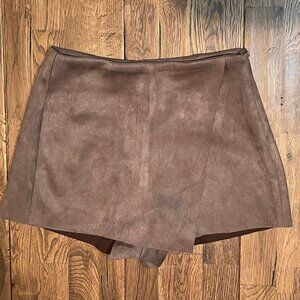 Faux Suede Skort